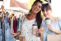 two glamorous women shopping together