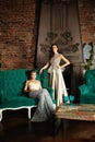 Two Glamorous Women in Vintage Interior