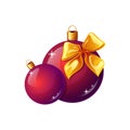 Two glass balls with a bow Royalty Free Stock Photo
