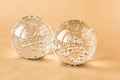 Two glass balls with inner bubbles