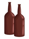 Two glass bottle icon cartoon Royalty Free Stock Photo