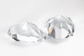 Two glass crystal on white background