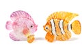 Two glass fish figurines Royalty Free Stock Photo