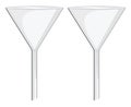 Two glass funnels, icon Royalty Free Stock Photo