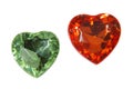 Two glass hearts Royalty Free Stock Photo