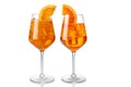 Two glasses of Alcoholic Aperol Spritz Cocktail Royalty Free Stock Photo