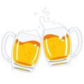 Two glasses of beer vector