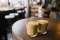 Two glasses of cappuccino Royalty Free Stock Photo