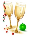 Two glasses of champagne. New Year Eve Royalty Free Stock Photo