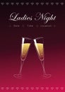 Two glasses of champagne ladies night poster