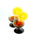 Two glasses of cognac Royalty Free Stock Photo