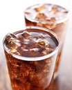 Two glasses of cola soft drink