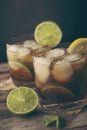 Two glasses of Cuba Libre cocktail Royalty Free Stock Photo