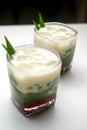 Two glasses of Es Cendol, Indonesian traditional food