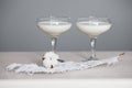 Two glasses filled with milk Royalty Free Stock Photo