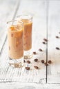 Two Glasses Of Irish Cream Liqueur Royalty Free Stock Photo