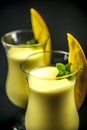 Two glasses of mango lassi Royalty Free Stock Photo