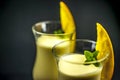 Two glasses of mango lassi Royalty Free Stock Photo