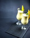 Two glasses of mango lassi Royalty Free Stock Photo