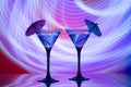 Two glasses of martini coctail in a bar Royalty Free Stock Photo