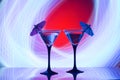 Two glasses of martini coctail in a bar Royalty Free Stock Photo