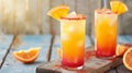 Two Glasses of Orange Juice With Orange Slices Royalty Free Stock Photo