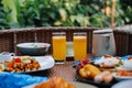 Two glasses of orange juice Royalty Free Stock Photo