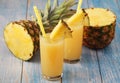 Two glasses with pineapple juice Royalty Free Stock Photo