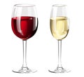 Two glasses of red and white wine Royalty Free Stock Photo