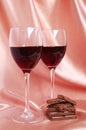 Two glasses with red wine Royalty Free Stock Photo