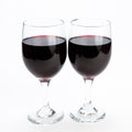 Two glasses of red wine on isolating background