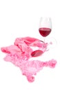 Two glasses of red wine near pink panties Royalty Free Stock Photo