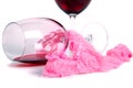 Two glasses of red wine of about pink pant Royalty Free Stock Photo