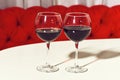 Two glasses of red wine Royalty Free Stock Photo
