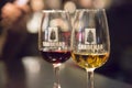 Two glasses of Sandeman port wine