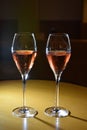 Two glasses of sparkling  rose wine Royalty Free Stock Photo