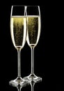 Two glasses of sparkling wine Royalty Free Stock Photo