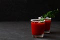 Two Glasses with Tomato juice with pepper Royalty Free Stock Photo