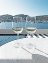 Two glasses with white wine