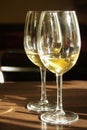 Two glasses of white wine Royalty Free Stock Photo