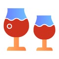 Two glasses of wine flat icon. Wine glasses color icons in trendy flat style. Drink gradient style design, designed for Royalty Free Stock Photo