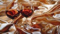 Two glasses on wine on a silky surface Royalty Free Stock Photo