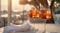 Two Glasses of Wine on Table Royalty Free Stock Photo