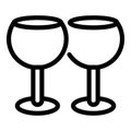 Two glassware icon, outline style