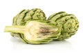 Fresh raw Artichoke flower isolated on white Royalty Free Stock Photo