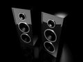 Two glossy black speakers Royalty Free Stock Photo