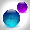 Two glossy globes Royalty Free Stock Photo