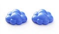 Two Glossy Light Blue Cloud Shapes on White Background Royalty Free Stock Photo