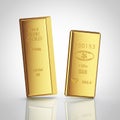 Two gold bars with reflection Royalty Free Stock Photo