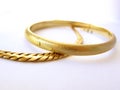 Two gold bracelet